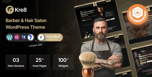 Kre8 | Barber & Hair Salon WordPress Theme