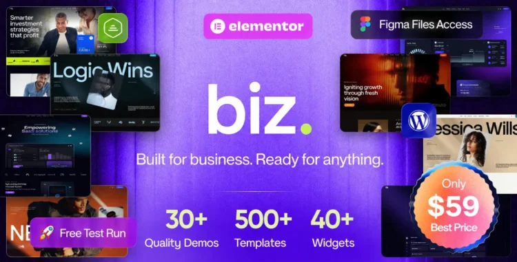 Biz - Business & Multipurpose Elementor WordPress Theme
