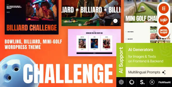 Challenge - Bowling, Billiard & Mini-Golf WordPress Theme + Online Store