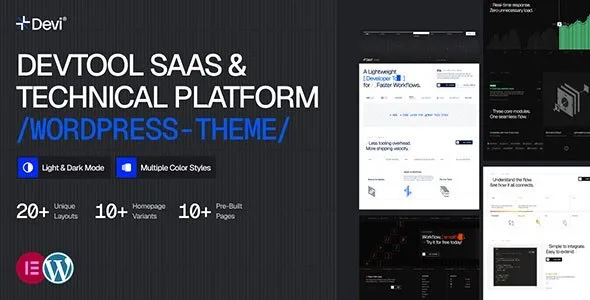 Devi – Developer Tools, SaaS & Technical Platform WordPress Theme