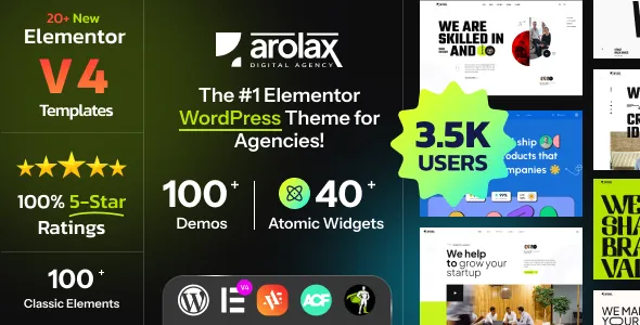 Arolax Elementor V4 Creative Digital Agency Theme