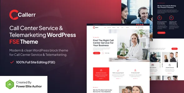 Callerr – Call Center Service & Telemarketing Gutenverse FSE WordPress Block Theme