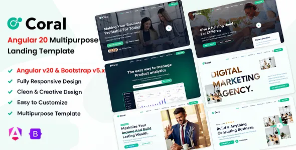 Coral - Angular 20 Multipurpose Landing Template