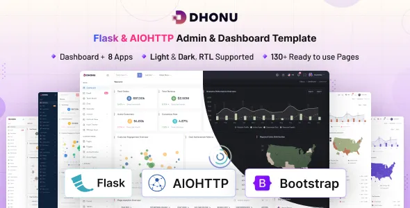 Dhonu - Flask & AIOHTTP Minimal Admin & Dashboard Template