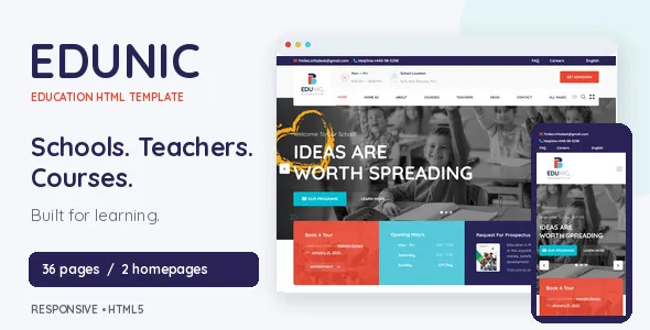 Edunic - Education School HTML Template for Teachers & Courses