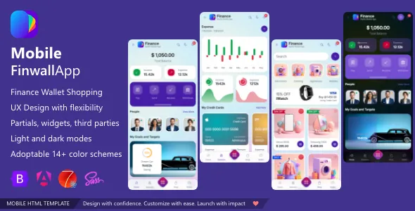 Finwallapp Finance Wallet Mobile HTML template Bootstrap 5 Angular 21 Framework7