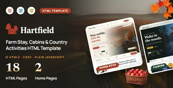 Hartfield – Farm Stay, Cabins & Country Activities HTML Template