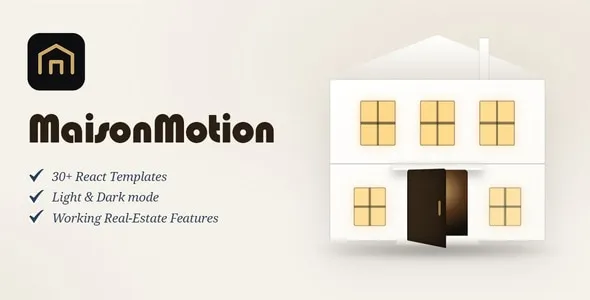 MaisonMotion - Animated Real Estate HTML Template (React JS) with GSAP Scroll Effects