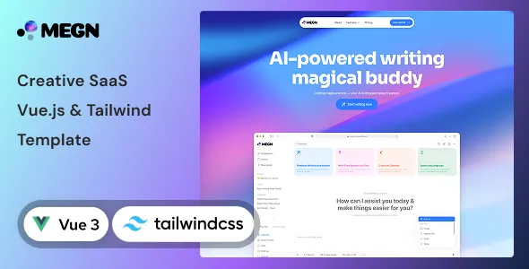 Megn - Creative SaaS Vue & Tailwind CSS Template