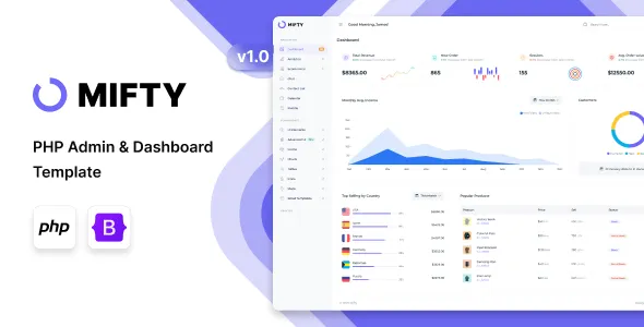Mifty - PHP Admin & Dashboard Template