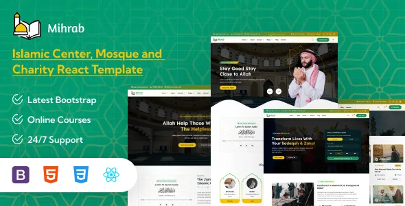 Mihrab – Islamic Centre, Mosque, Charity & Online Courses React Template