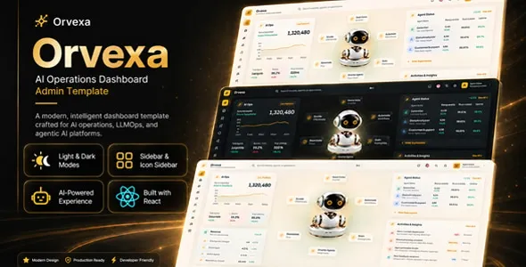 Orvexa AI Operations React Admin Template