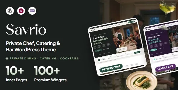 Savrio – Private Chef, Catering & Bar WordPress Theme