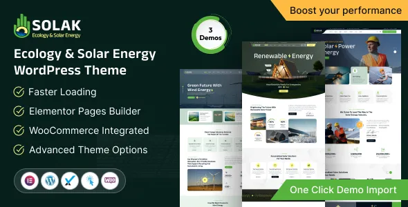 Solak - Ecology & AI Solar Energy WordPress Theme