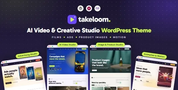 Takeloom – AI Video & Creative Studio WordPress Theme