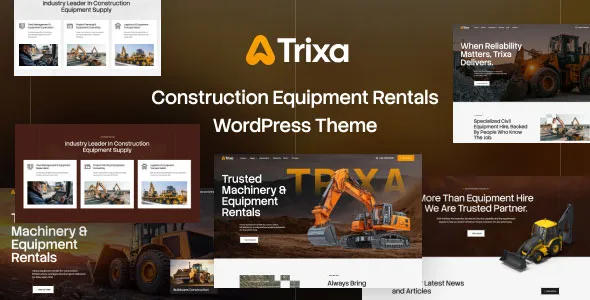 Trixa – Construction Equipment Rentals WordPress Theme