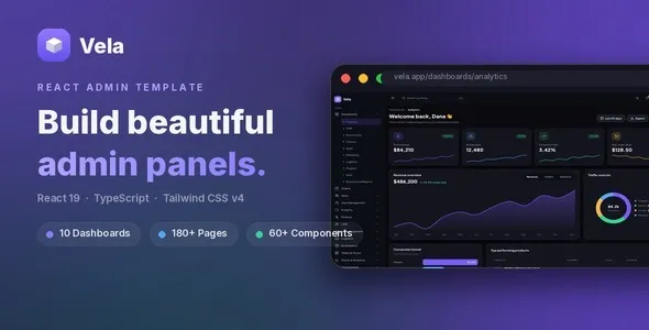 Vela - React Admin Dashboard Template