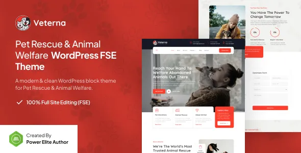 Veterna – Pet Rescue & Animal Welfare Gutenverse FSE WordPress Block Theme