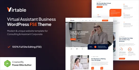 Virtable – Virtual Assistant Business Gutenverse FSE WordPress Block Theme